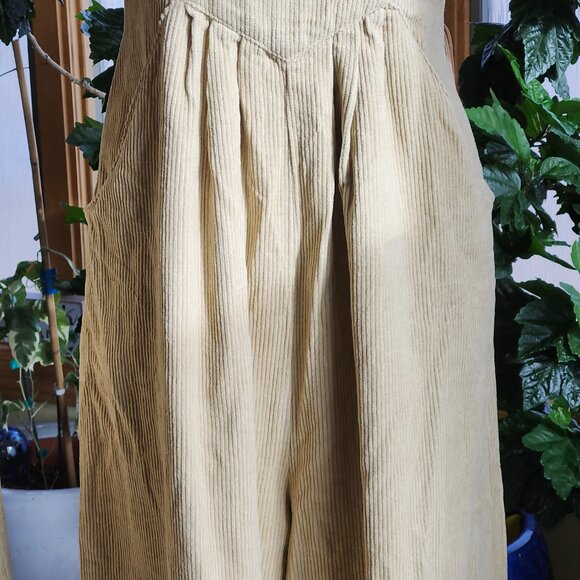 25046&7.  NWT!!  BiBi Corduroy Overalls Beige Sz S  . - Picture 4 of 13